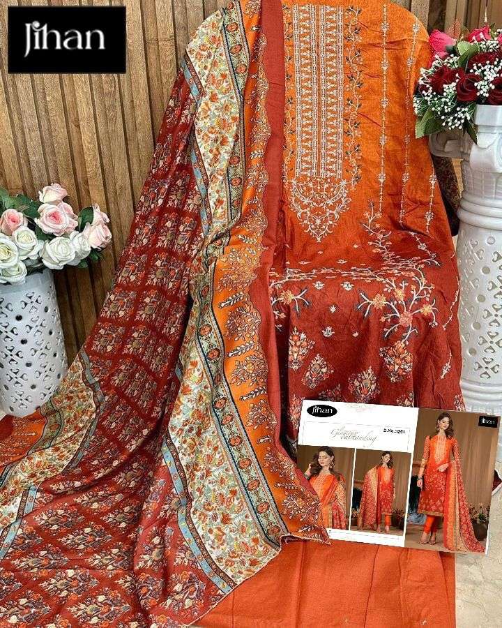 JIHAN 3251 BY ASLIWHOLESALE PURE HEAVY COTTON EMBROIDERY DRESSES 