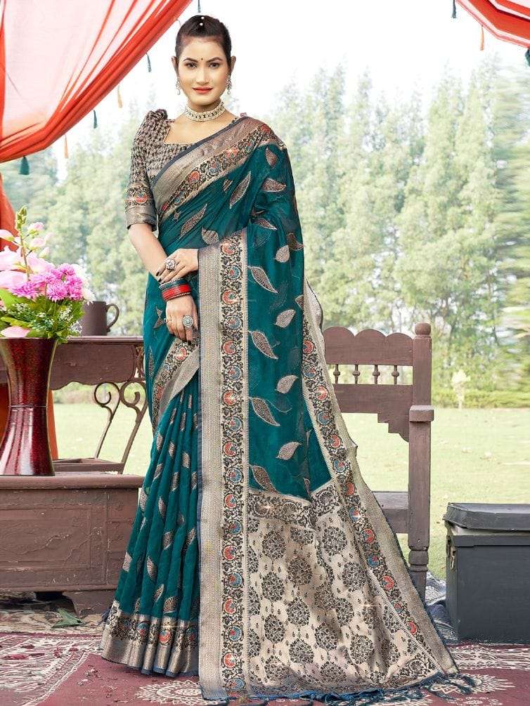 KRISNA BY BUNAWAT 1001  TO 1006 SERIES ORGANZA WORK SAREES