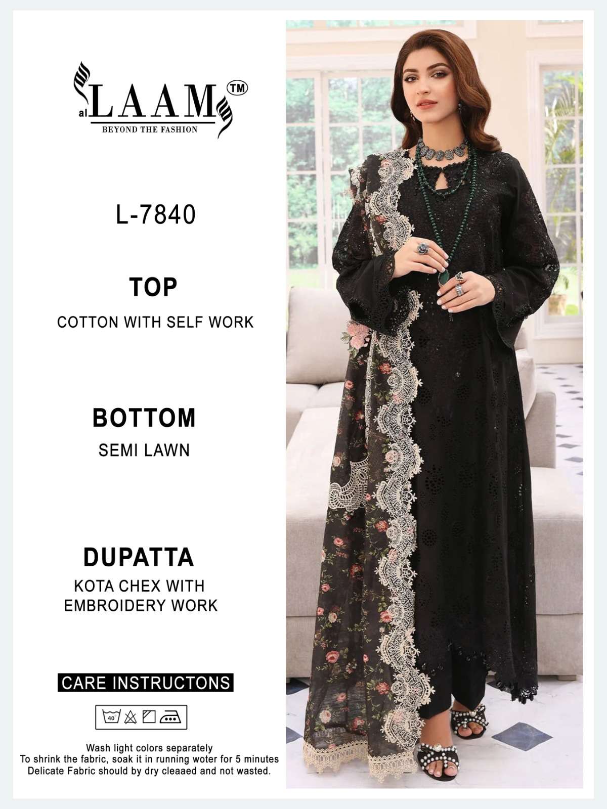 L-7840 HIT DESIGN BY AL LAAM HEAVY COTTON EMBROIDERY PAKISTANI DRESS