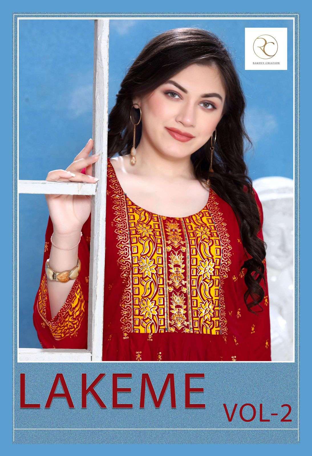 LAKEME VOL-2 BY RAMDEV CREATION 1001 TO 1008 SERIES 14KG RAYON PRINT KURTIS