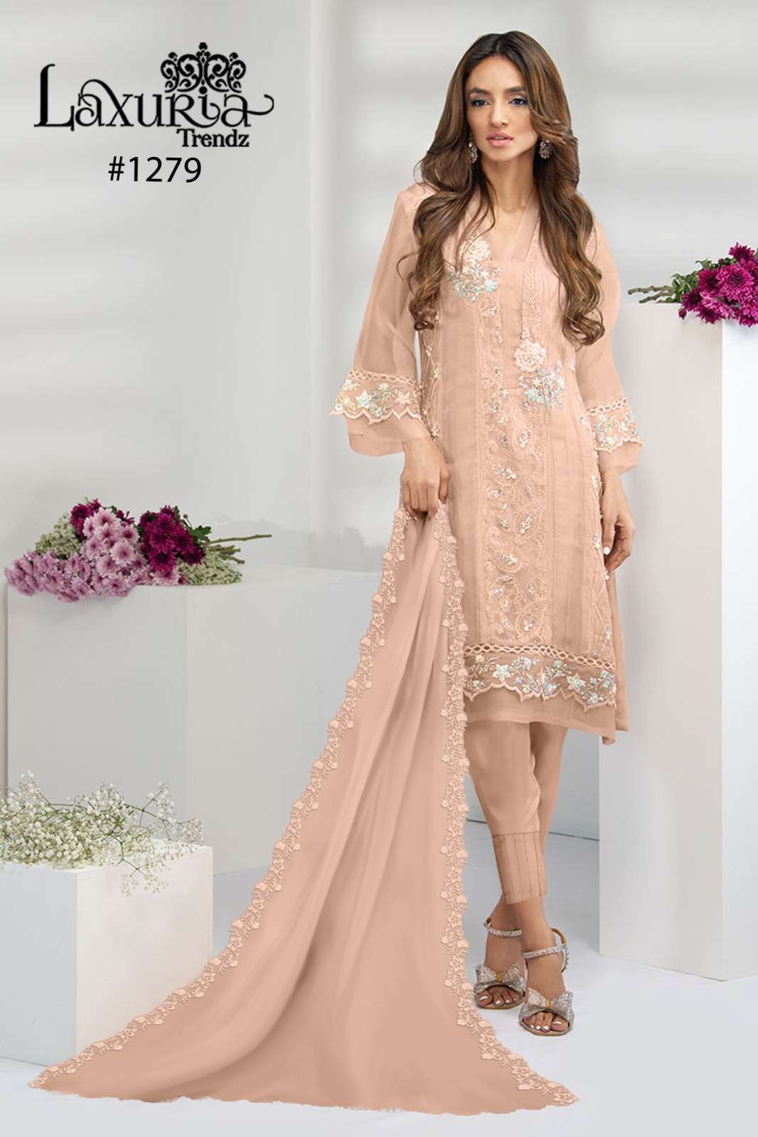 LAXURIA 1279 BY LAXURIA TRENDZ HEAVY DESIGNER FAUX GEORGETTE DRESSES