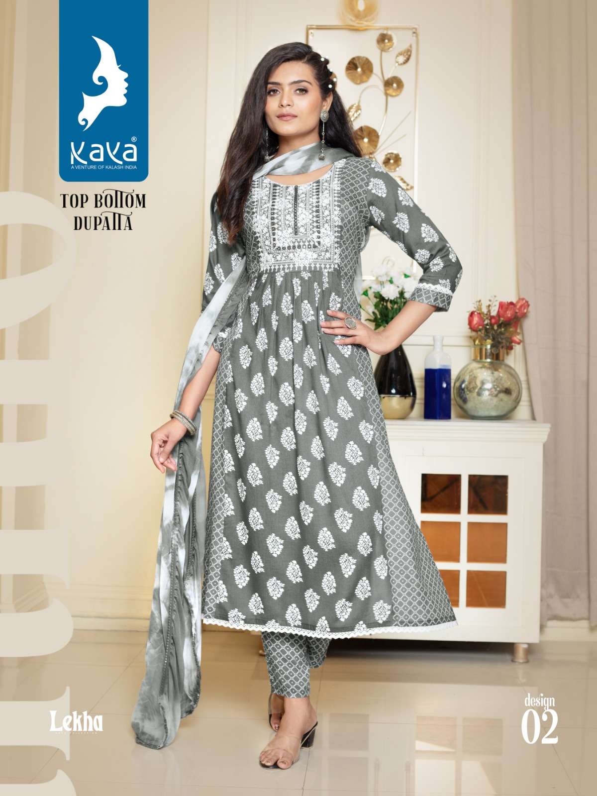 LEKHA BY KAYA 01 TO 06 SERIES RAYON PRINTED STITCHED DRESSES