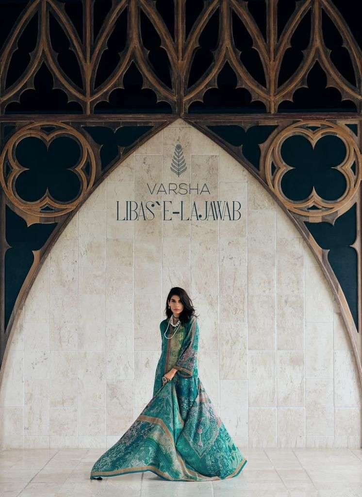 LIBAS E LAJAWAB BY VARSHA 01 TO 06 SERIES MUSLIN SILK HANDWORK DRESSES