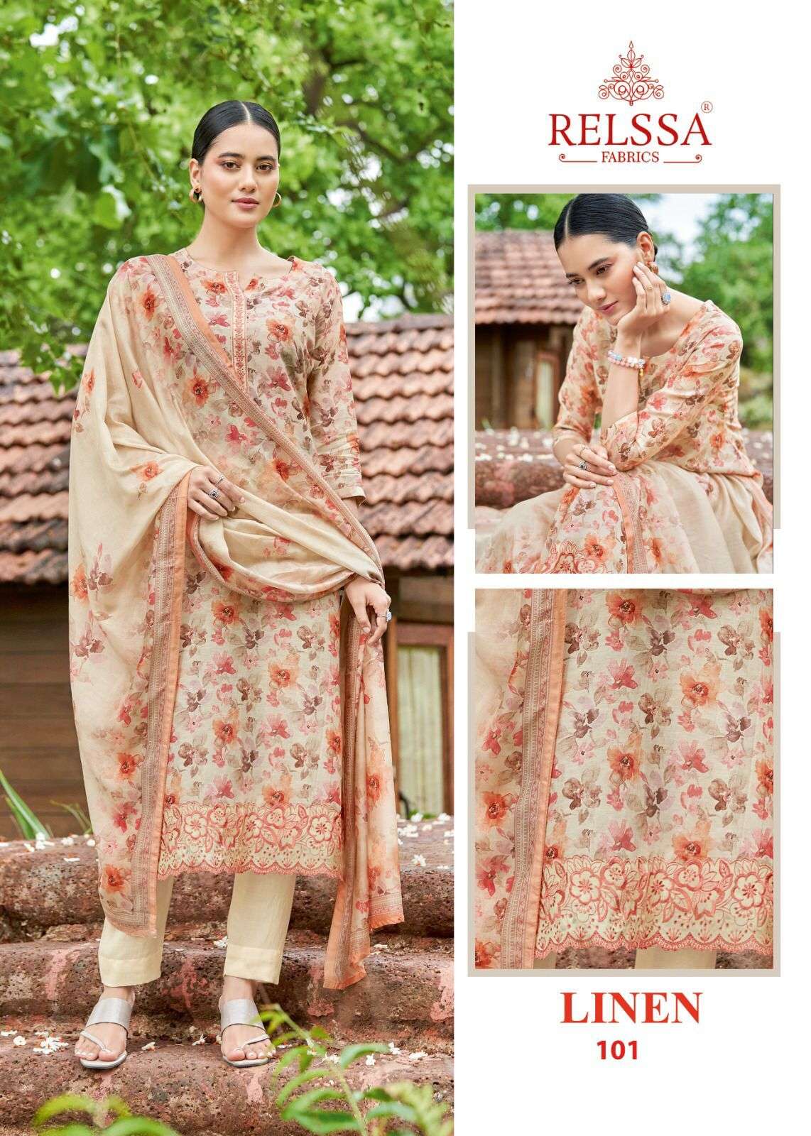 LILEN BY RELSSA 101 TO 106 SERIES COTTON PRINT WORK DRESSES