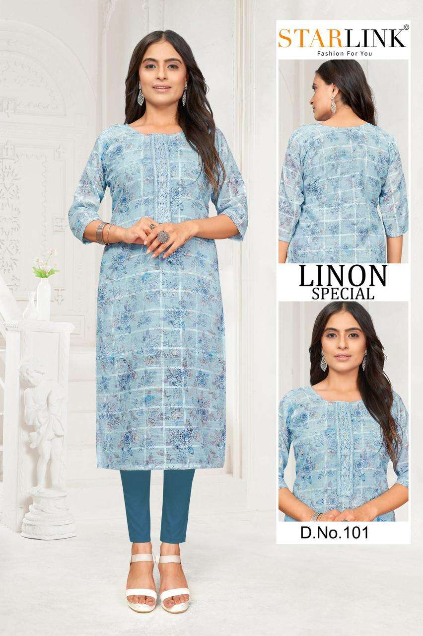 LINON SPECIAL BY STARLINK 2001 TO 2022 SERIES LINON PRINT STITCHED KURTIS