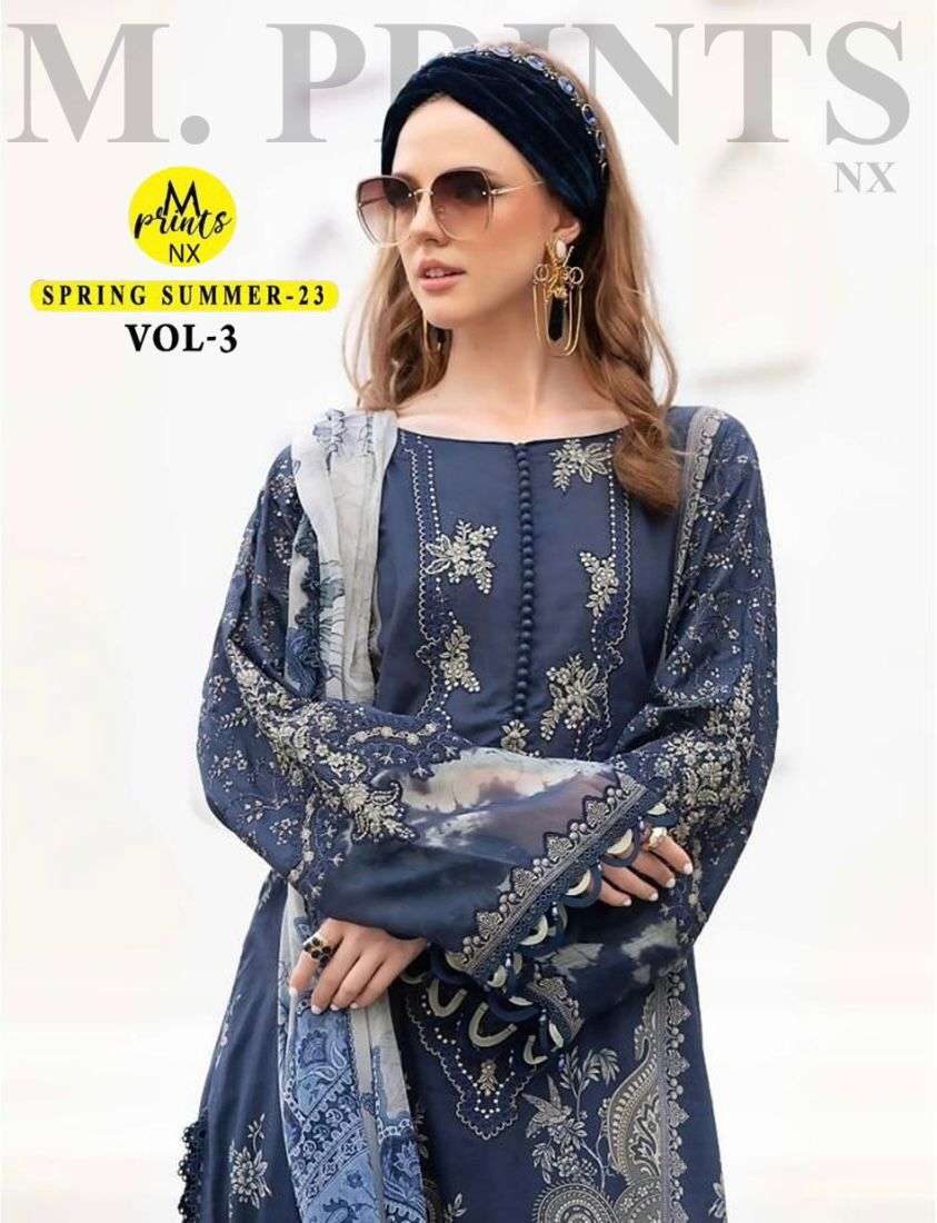 M PRINTS SPRING SUMMER VOL-3 BY HAZZEL HEAVY COTTON WORK PAKISTANI DRESSES