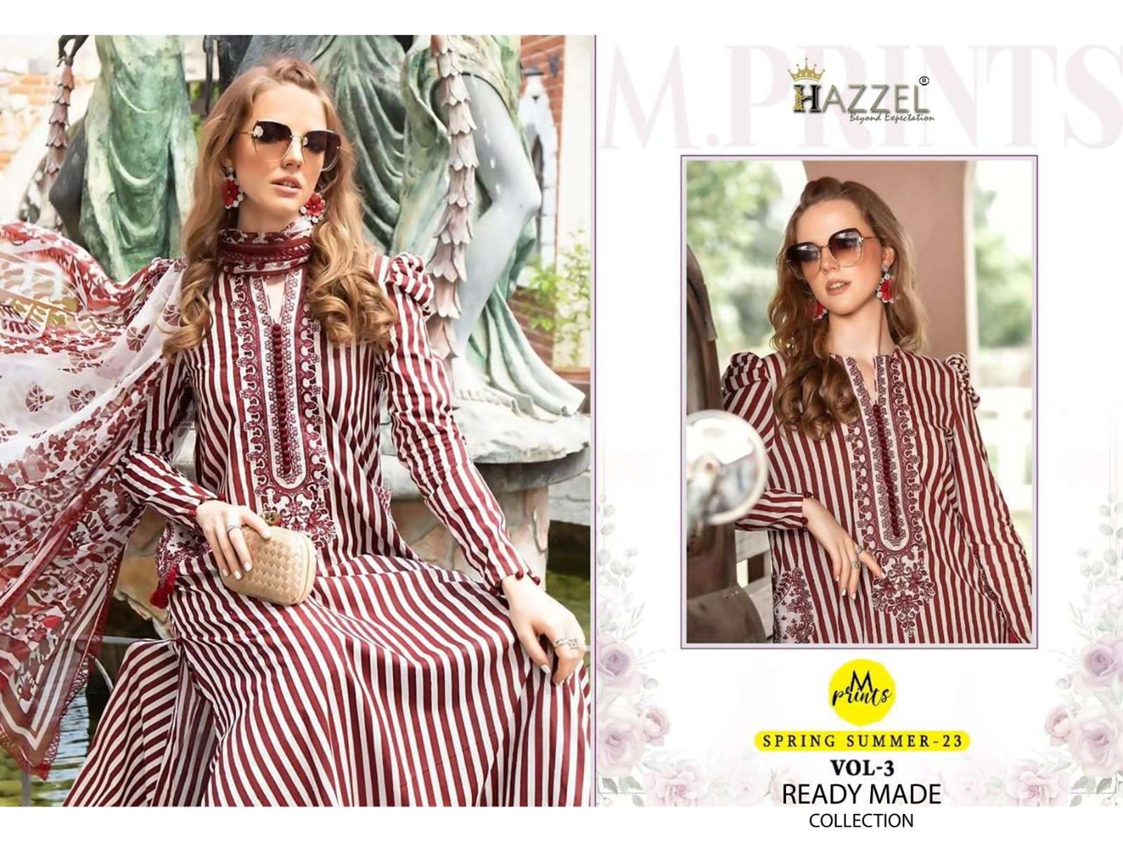 M PRINTS SUMMER SPRING VOL-3 BY HAZZEL HEAVY COTTON WORK PAKISTANI DRESSES