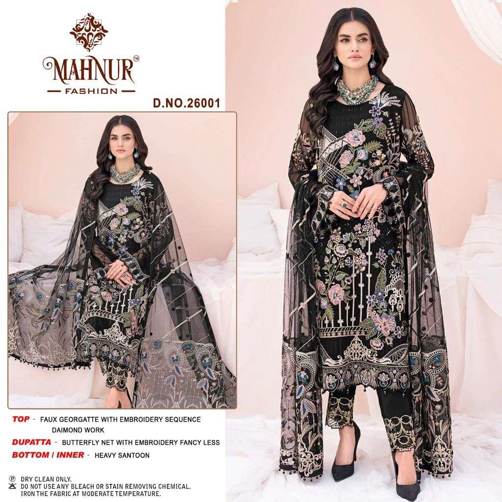 MAHNUR VOL-26 BY MAHNUR FASHION 26001 TO 26003 SERIES GEORGETTE PAKISTANI DRESSES