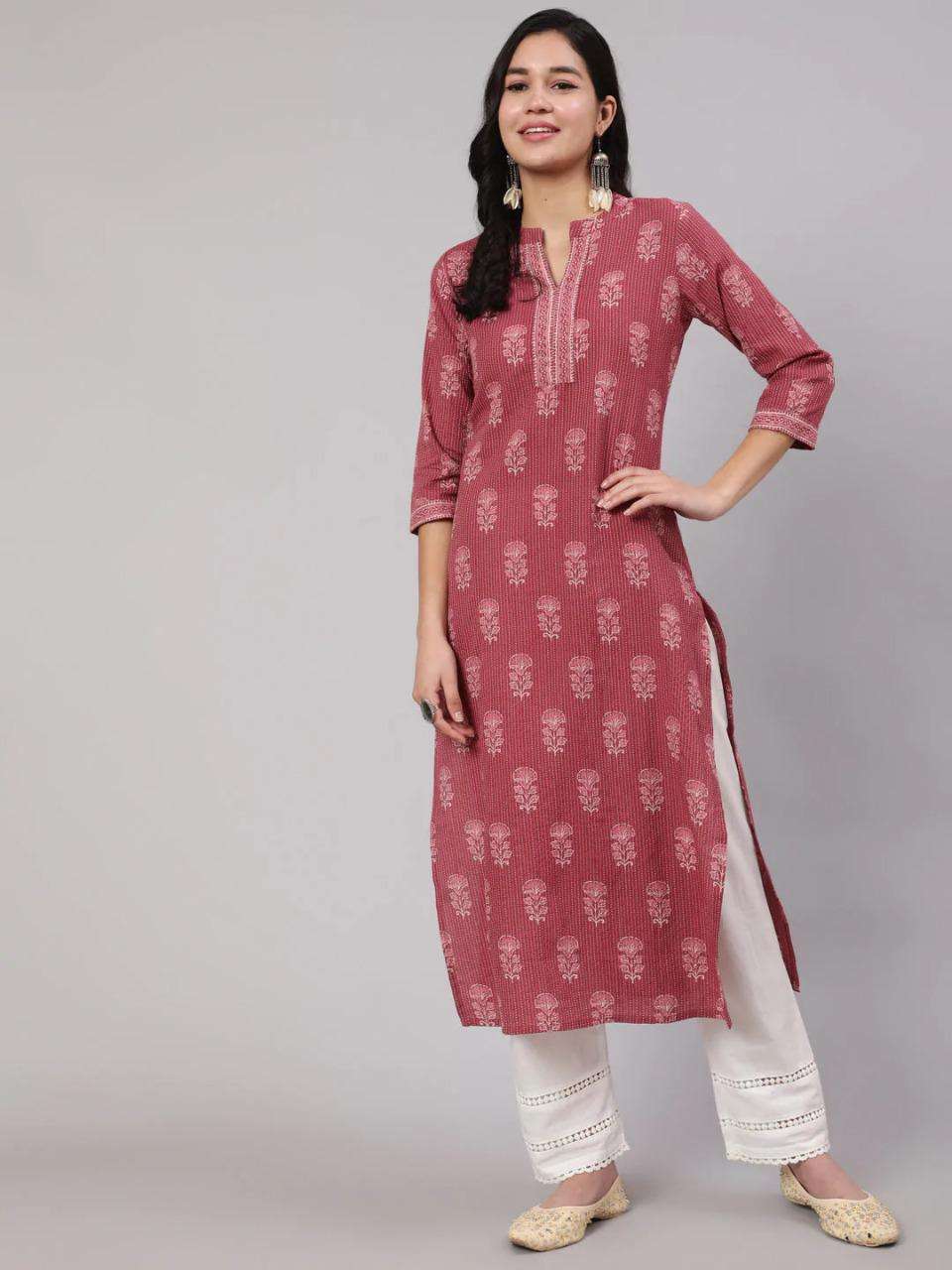 MAISHA VOL-299 BY ASLIWHOLESALE DESIGNER FACNY COTTON KURTI WITH PLAZZO