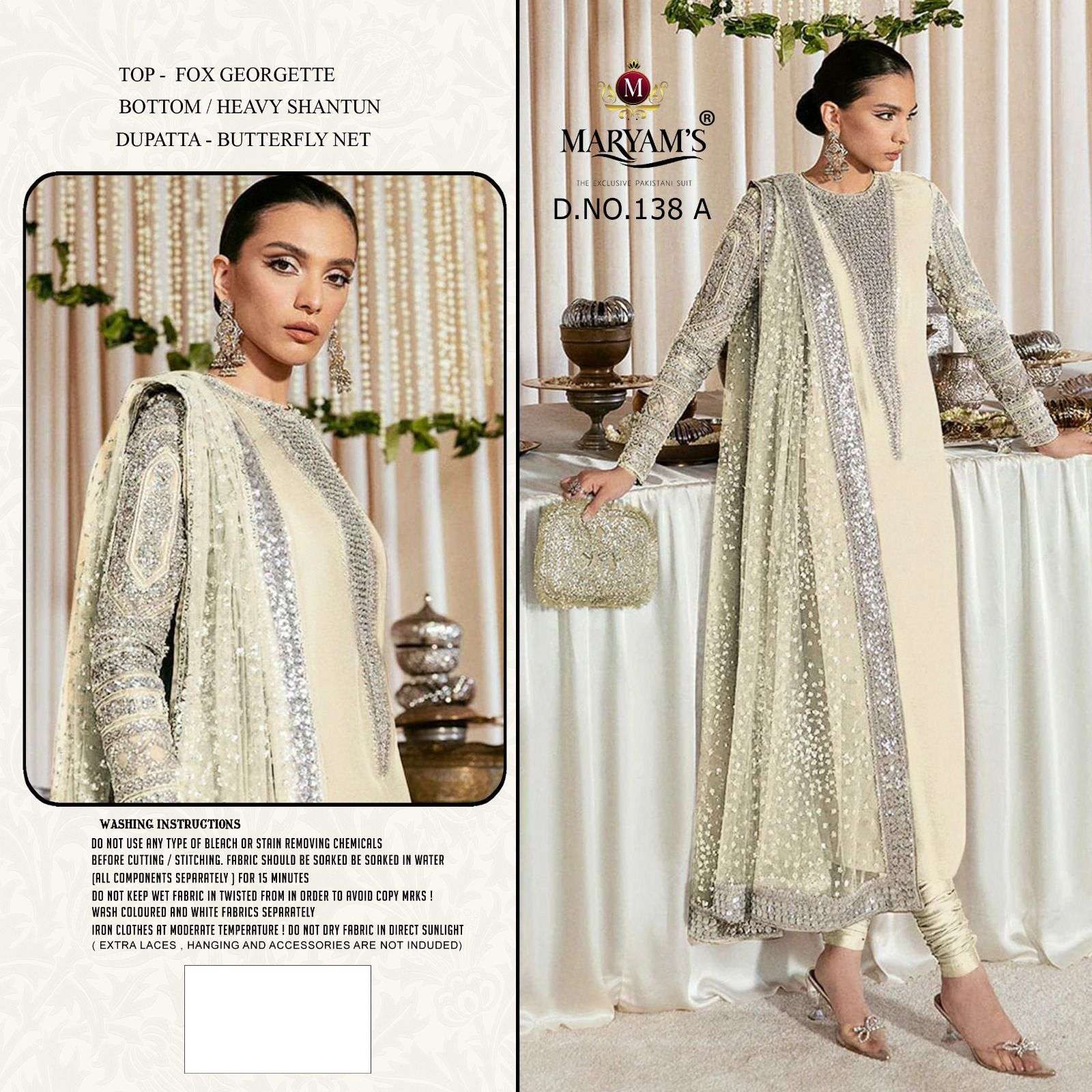 MARYAMS 138 COLOURS BY ASLIWHOLESALE HEAVY FAUX GEORGETTE DRESSES