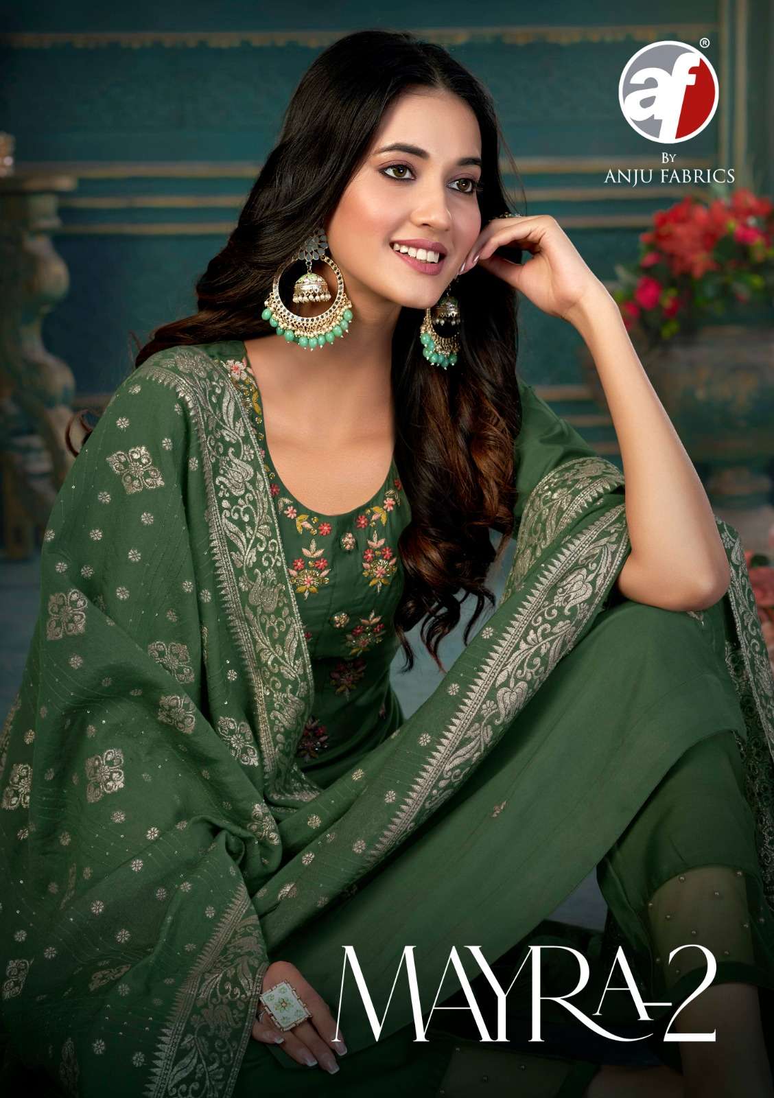 MAYRA VOL-2 BY ANJU FABRICS 1351 TO 1356 SERIES VISCOSE SILK DRESSES