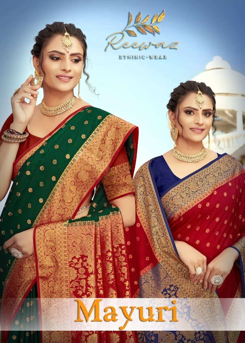 MAYURI BY REEWAZ 401 TO 407 SERIES DESIGNER GEORGETTE SILK SAREES