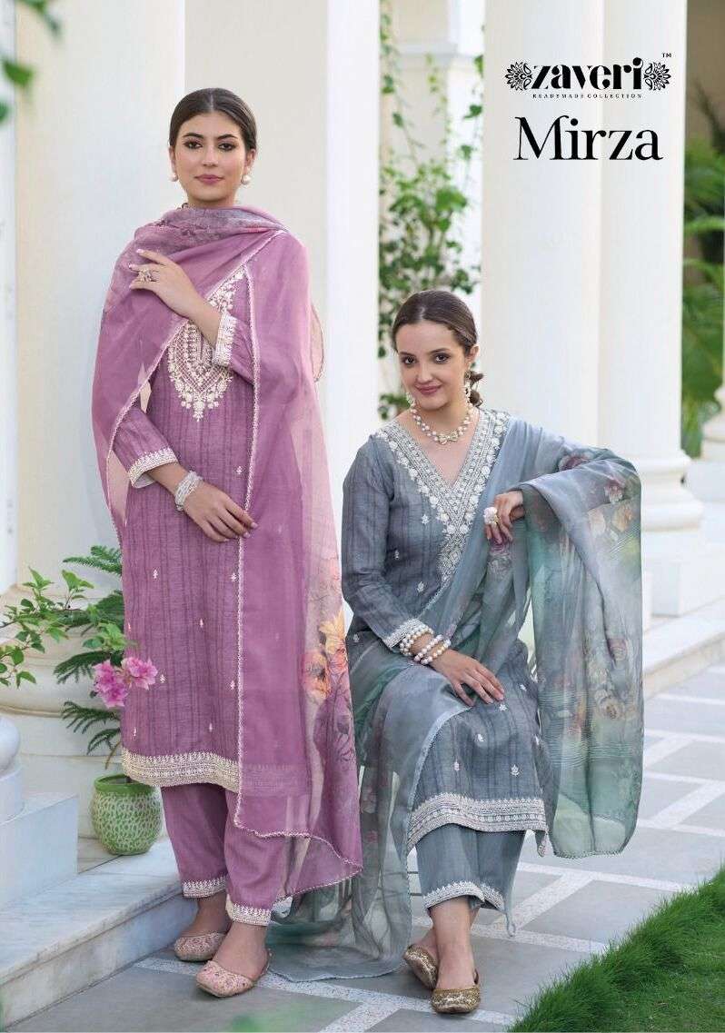 MIRZA BY ZAVERI 1179 TO 1182 SERIES HEAVY SILK WORK STITCHED DRESSES