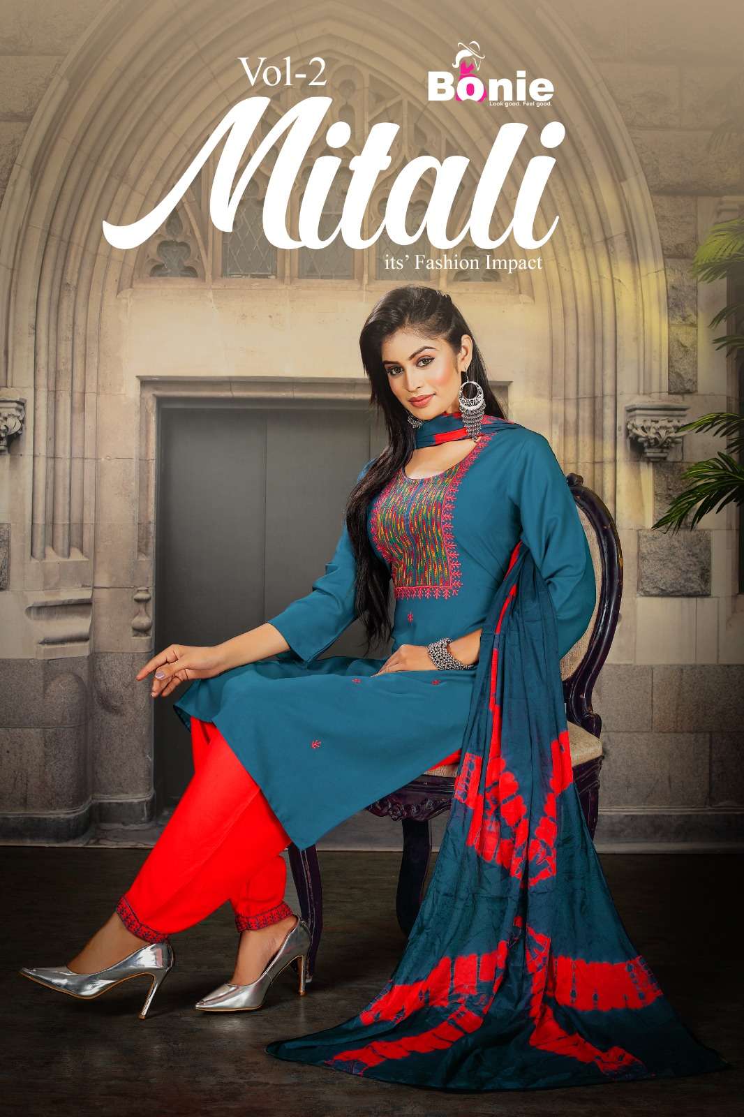 MITALI VOL-02 BY BONIE 2001 TO 2006 SERIES RAYON EMBROIDERY STITCHED DRESSES