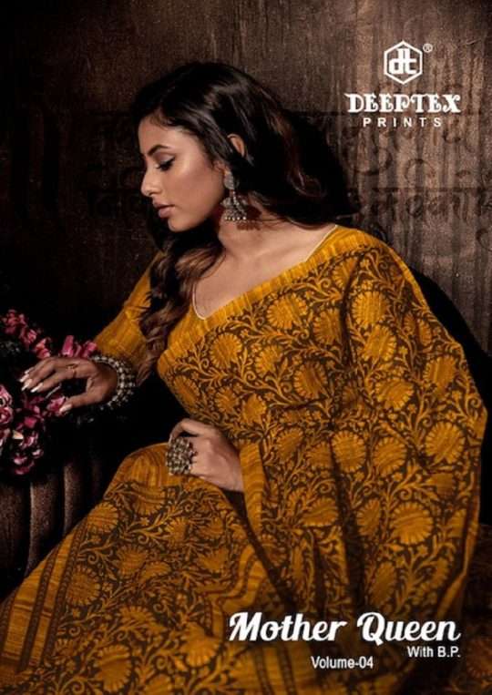 MOTHER QUEEN VOL-4 BY DEEPTEX 4001 TO 4020 SERIES COTTON PRINT SAREES