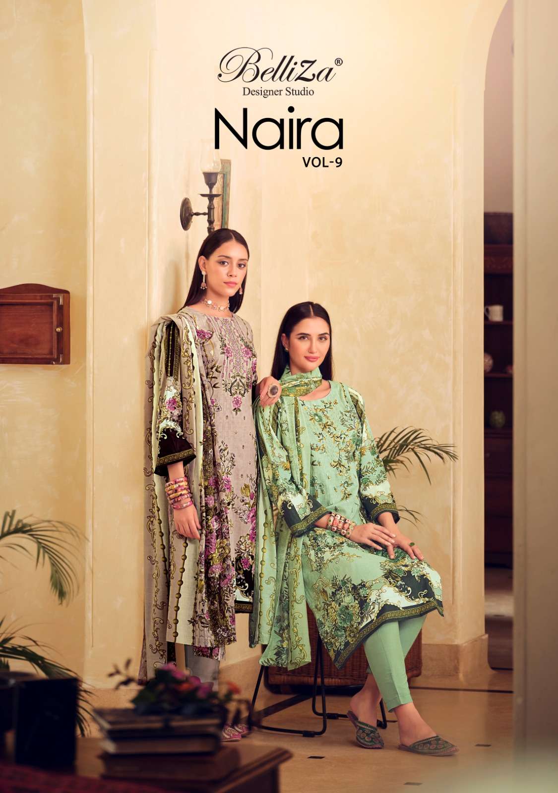 NAIRA VOL-9 BY BELLIZA 979-001 TO 979-008 SERIES COTTON EMBROIDERY DRESSES