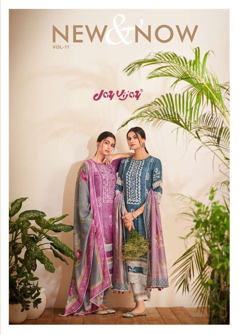 NEW&NOW VOL-11 BY JAY VIJAY 8361 TO 8368 SERIES DESIGNER SILK EMBROIDERY DRESSES