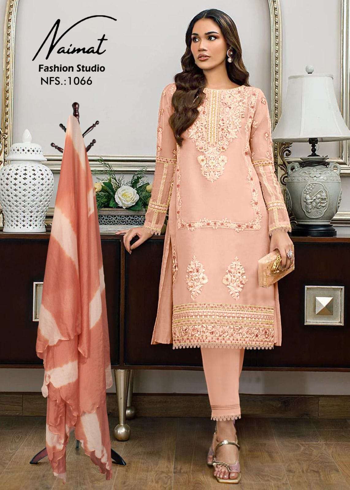 NFS 1066 COLOURS BY NAIMAT FASHION STUDIO PURE FAUX STITCHED PAKISTANI DRESSES