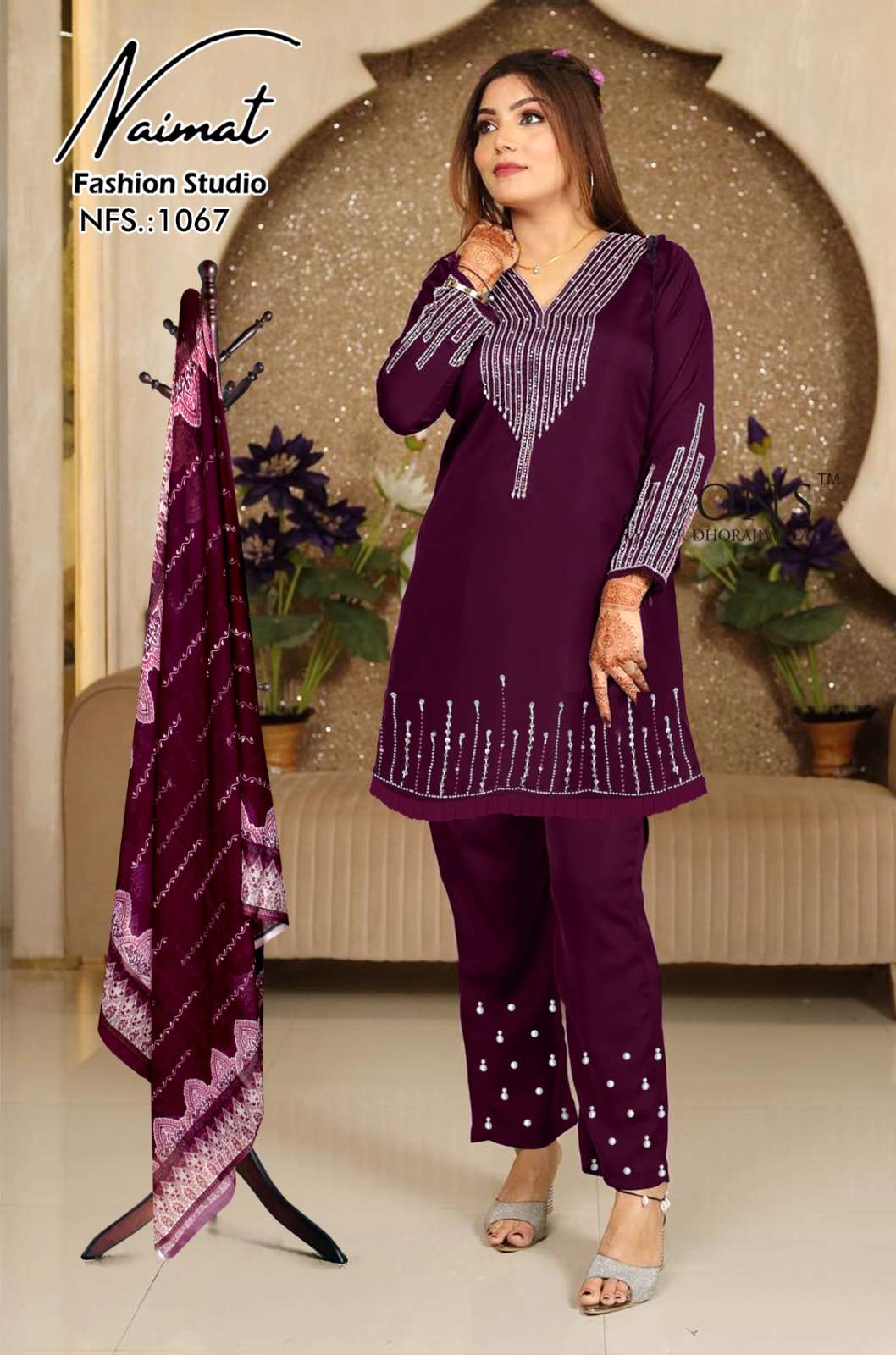 NFS 1067 BY NAIMAT FASHION STUDIO PURE FAUX STITCHED PAKISTANI DRESSES