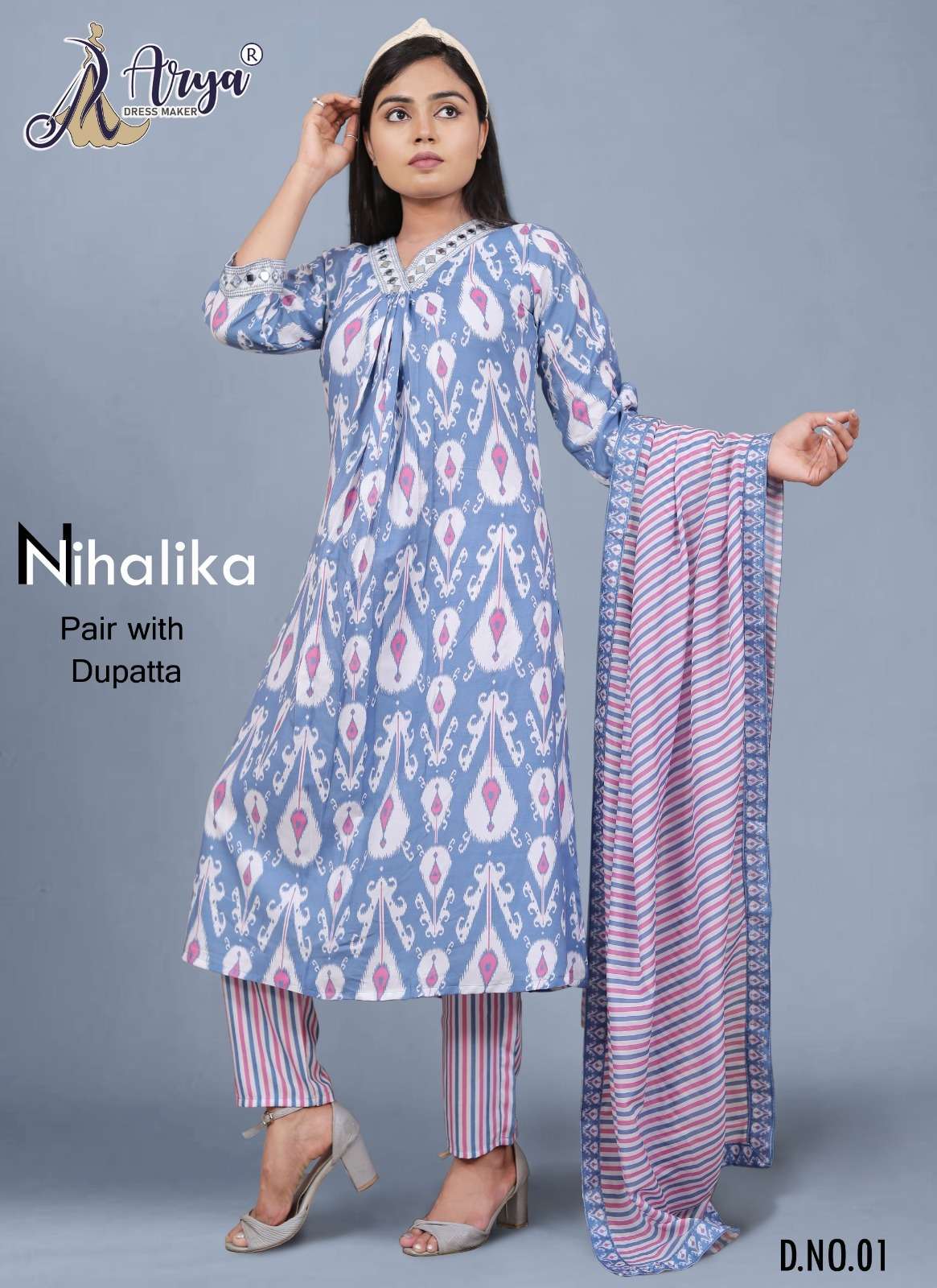 NIHALIKA BY ARYA DRESS MAKER 01 TO 04 SERIES DESIGNER RAYON DRESSES