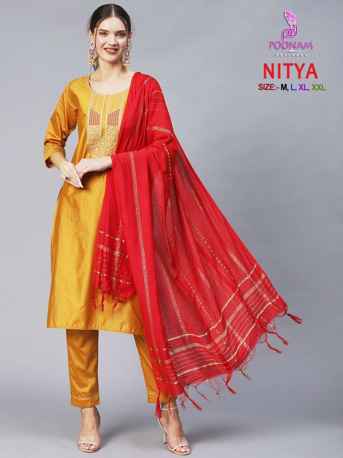 NITYA BY POONAM DESIGNER 1001 TO 1004 SERIES COTTON WORK DRESSES