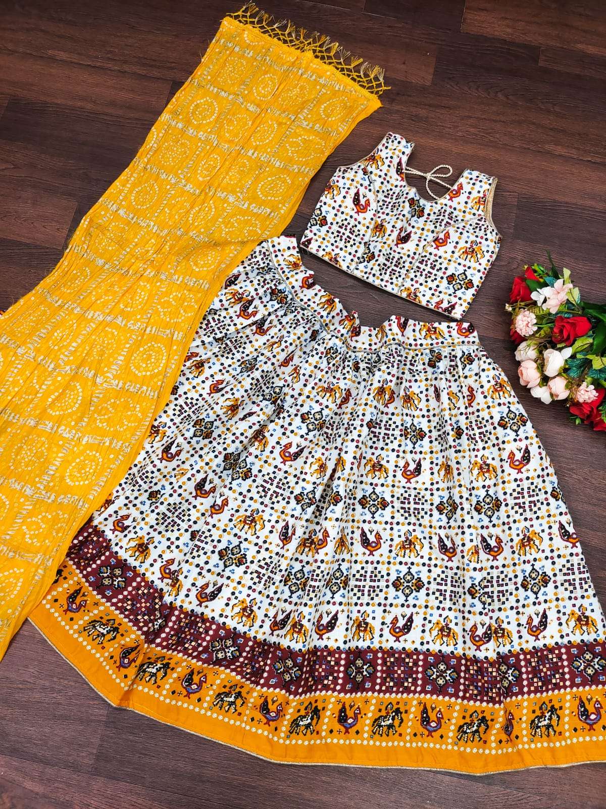 PATTU NAVRATRI VOL-2 BY ASLIWHOLESALE FANCY KIDS COTTON LEHENGAS