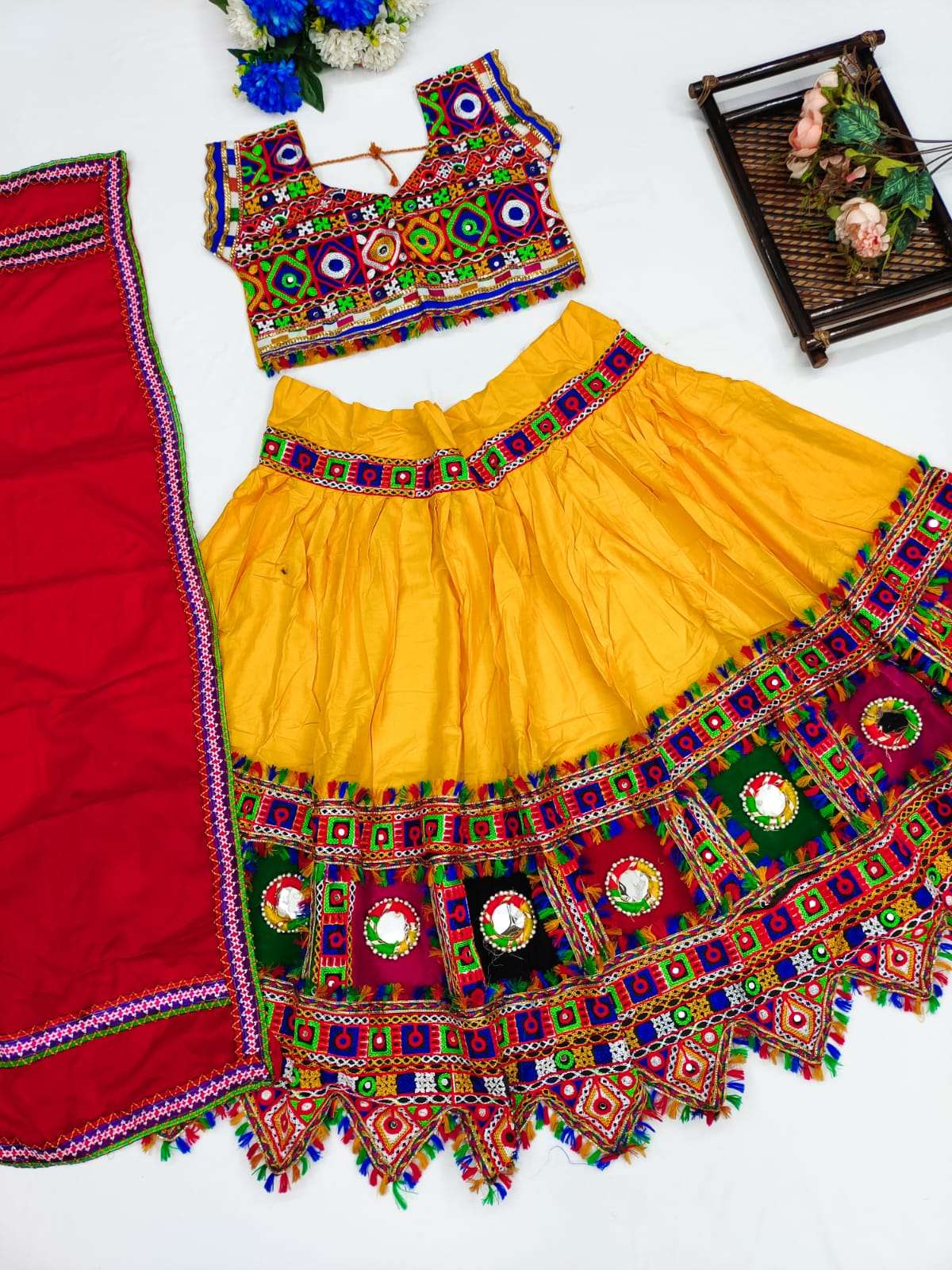 PATTU NAVRATRI VOL-3 BY ASLIWHOLESALE FANCY KIDS COTTON LEHENGAS