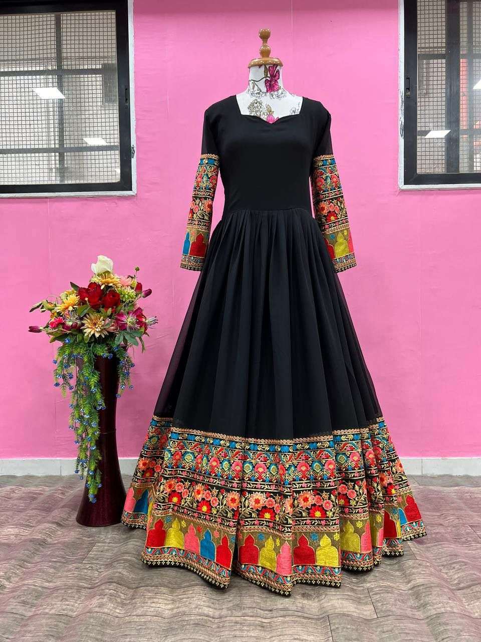 PC-107 COLOURS BY ASLIWHOLESALE DESIGNER FAUX GEORGETTE GOWN