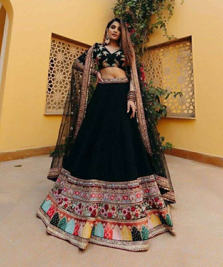 PC-136 COLOUR BY ASLIWHOLESALE DESIGNER FAUX GEORGETTE LEHENGAS