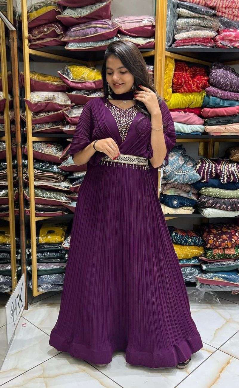 PC-174 BY ASLIWHOLESALE DESIGNER FAUX GEORGETTE  DRESSES