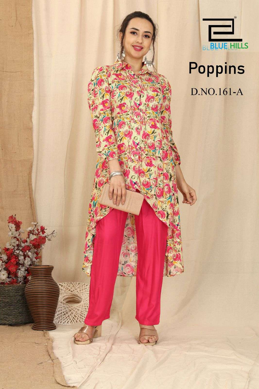 POPPINS BY BLUE HILLS 161-A TO 161-D SERIES RAYON PRINT CO-ORD SET