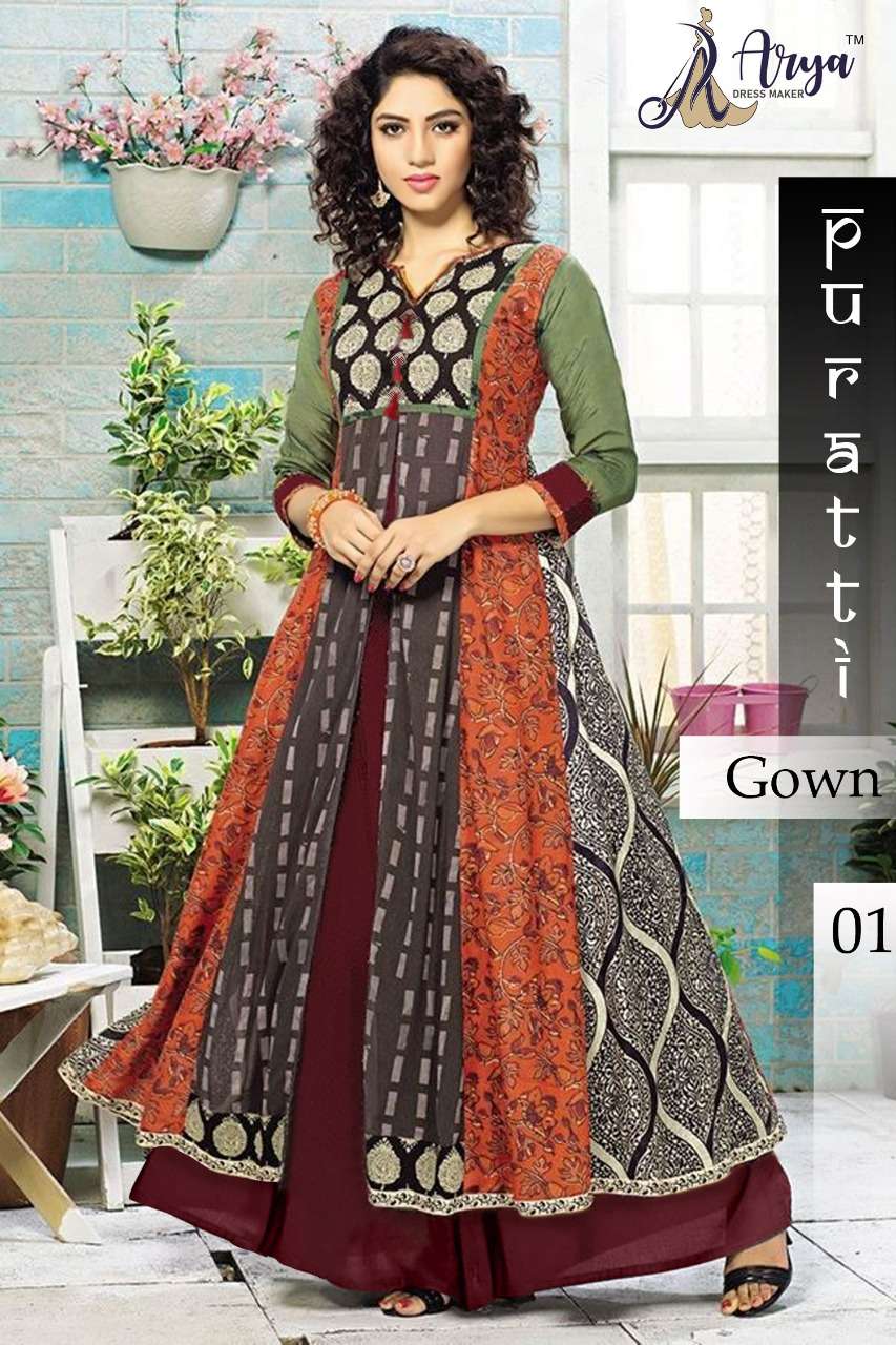 PURATTI BY ARYA DRESS MAKER 01 TO 07 SERIES DESIGNER RAYON GOWNS