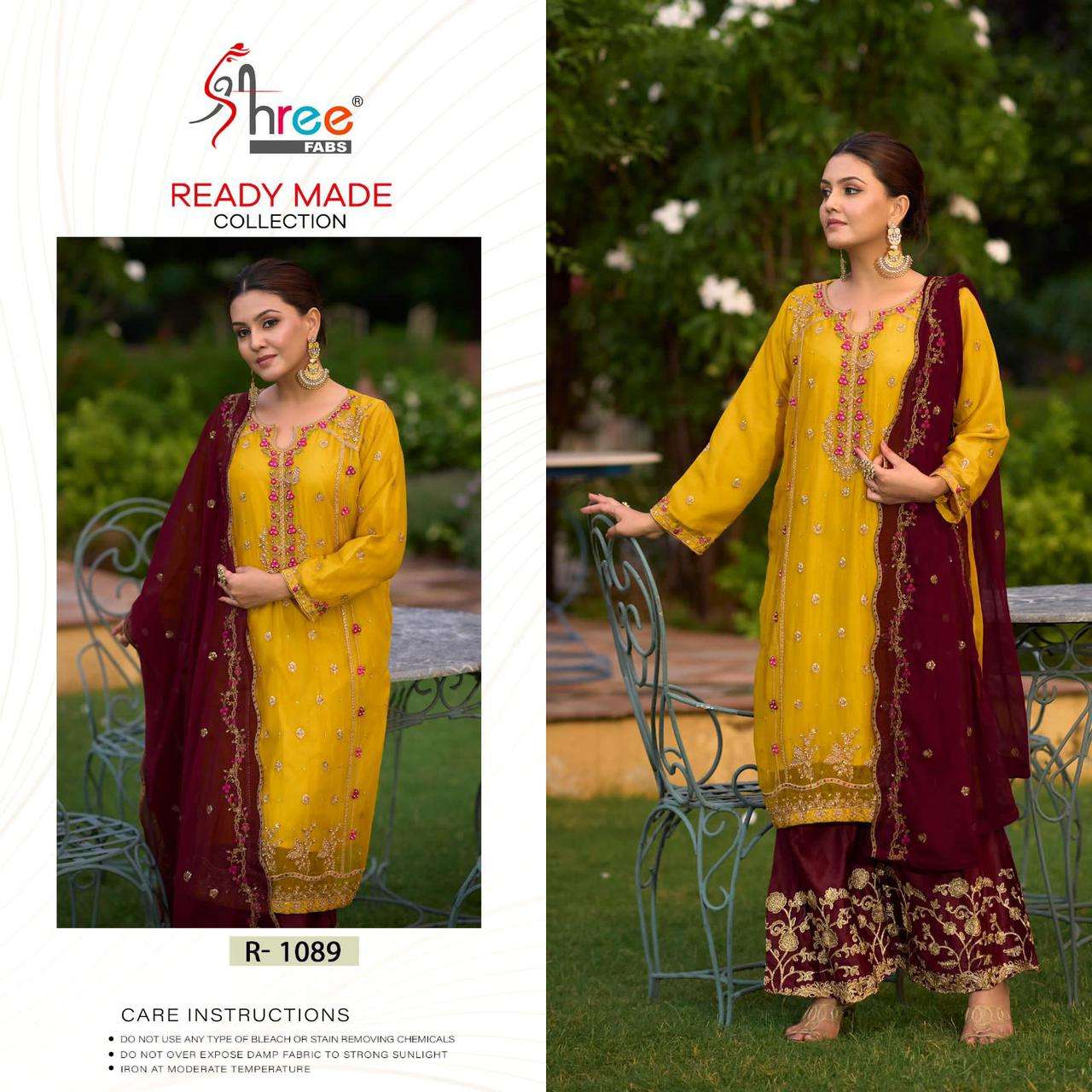 R-1089 HIT DESIGN BY SHREE FABS CHIFFON EMBROIDERY STITCHED PAKISTANI DRESS