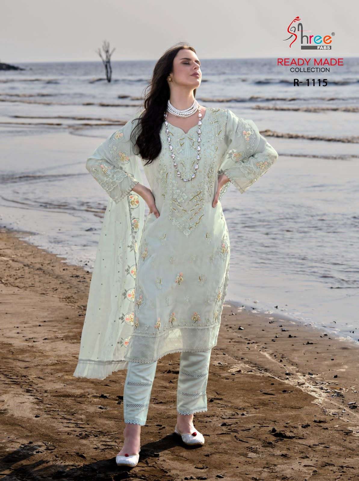 R-1115 HIT DESIGN BY SHREE FABS ORGANZA EMBROIDERY STITCHED PAKISTANI DRESS