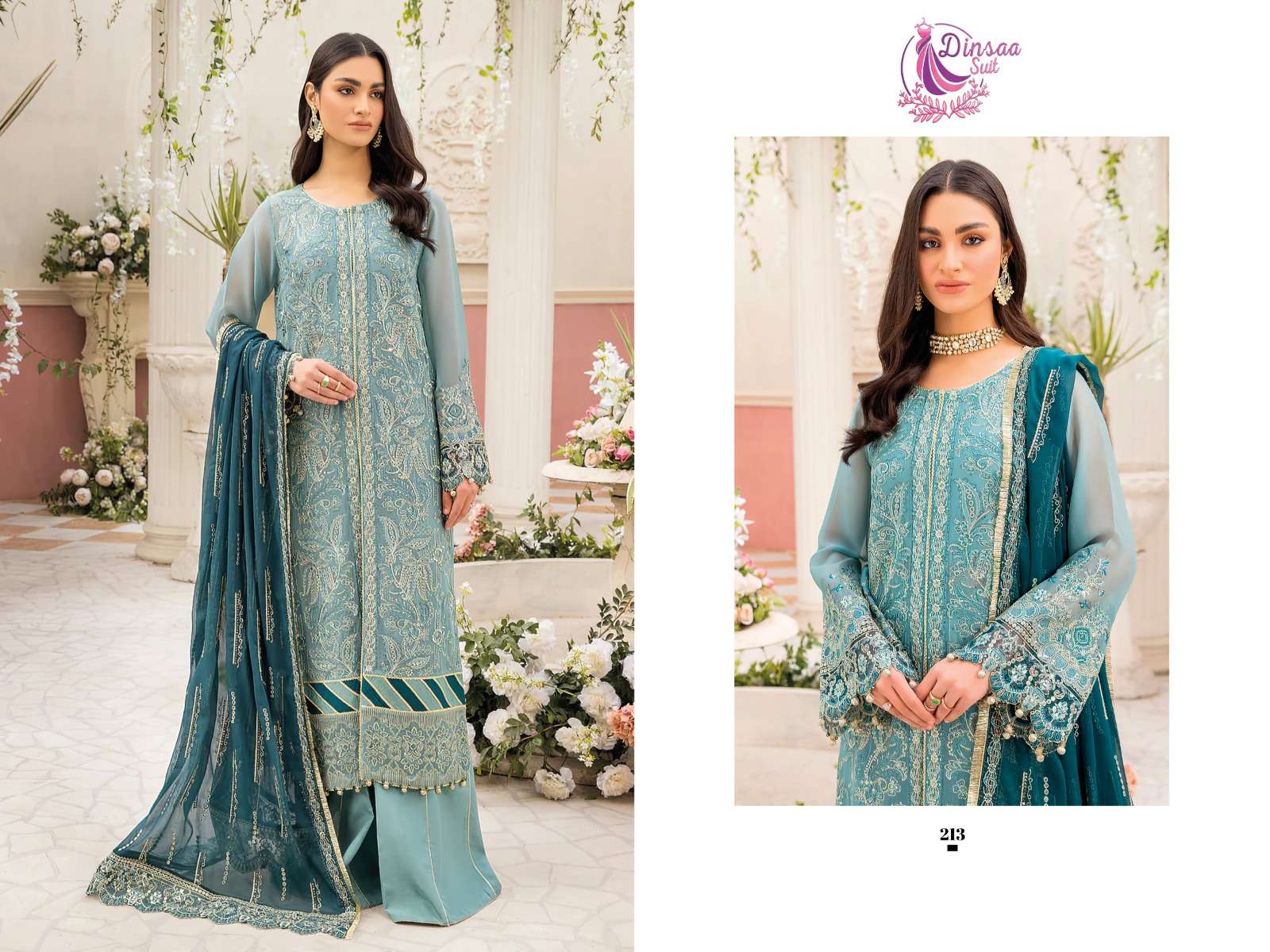 RAMSHA HITS VOL-4 BY DINSAA SUIT FAUX GEORGETTE EMBROIDERY DRESSES