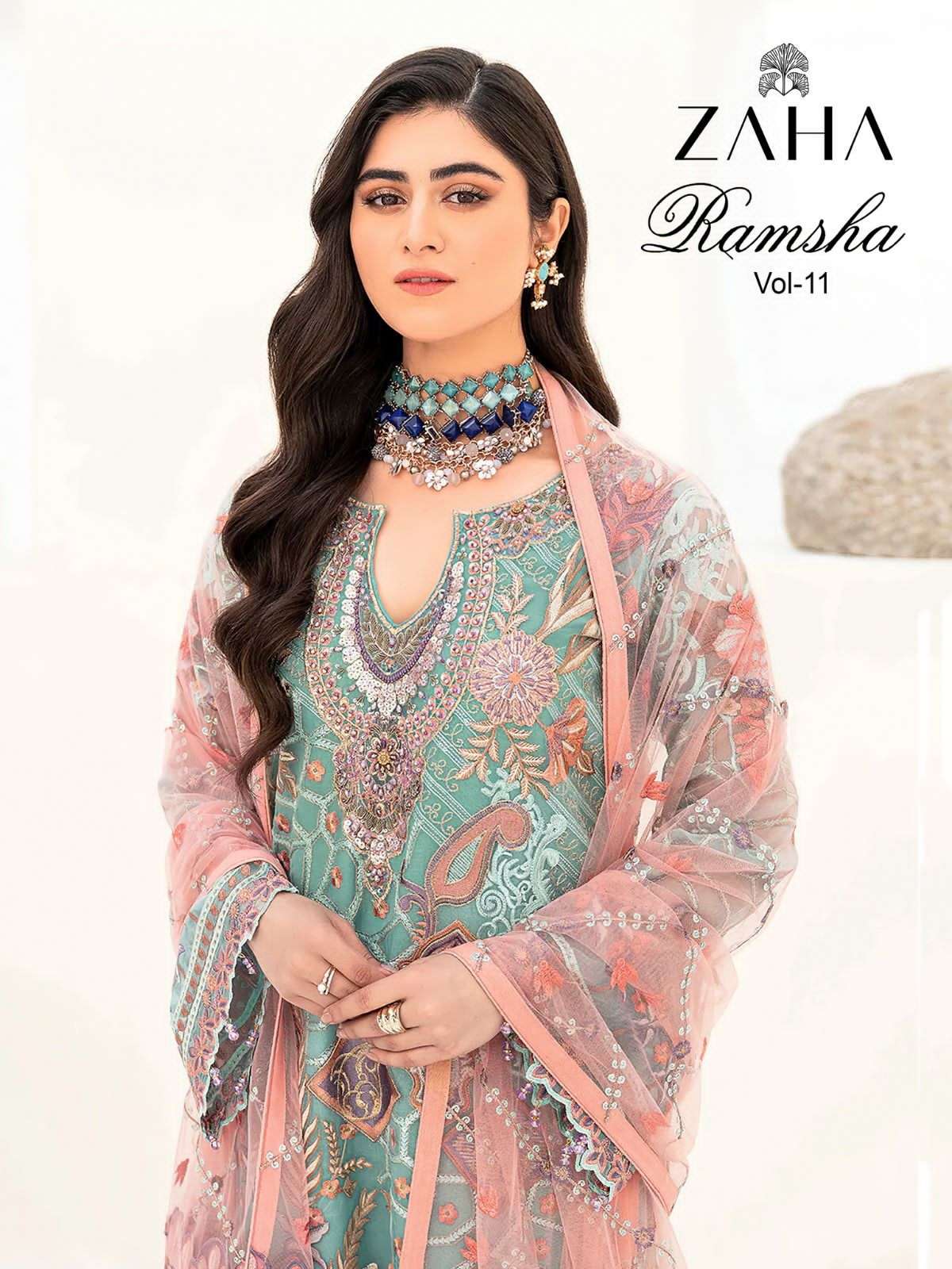 RAMSHA VOL-11 BY ZAHA 10164 TO 10166 SERIES GEORGETTE PAKISTANI DRESSES