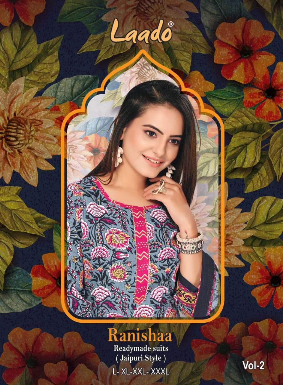 RANISHAA VOL-02 BY LAADO 2001 TO 2010 SERIES COTON PRINT DRESSES