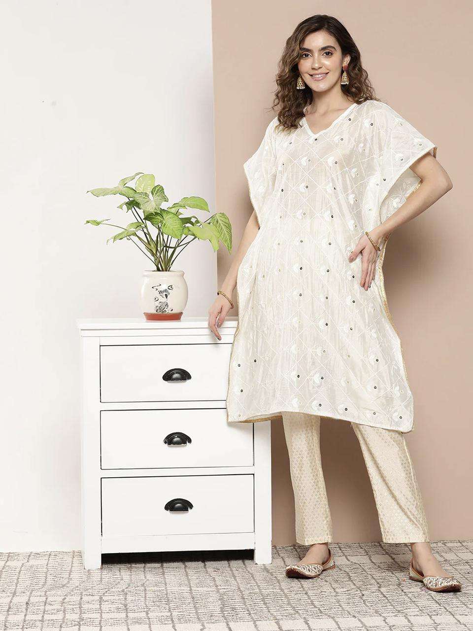 RASHI KAFTAN VOL-48 BY ASLIWHOLESALE DESIGNER SILK BLEND PRINT KAFTAN 