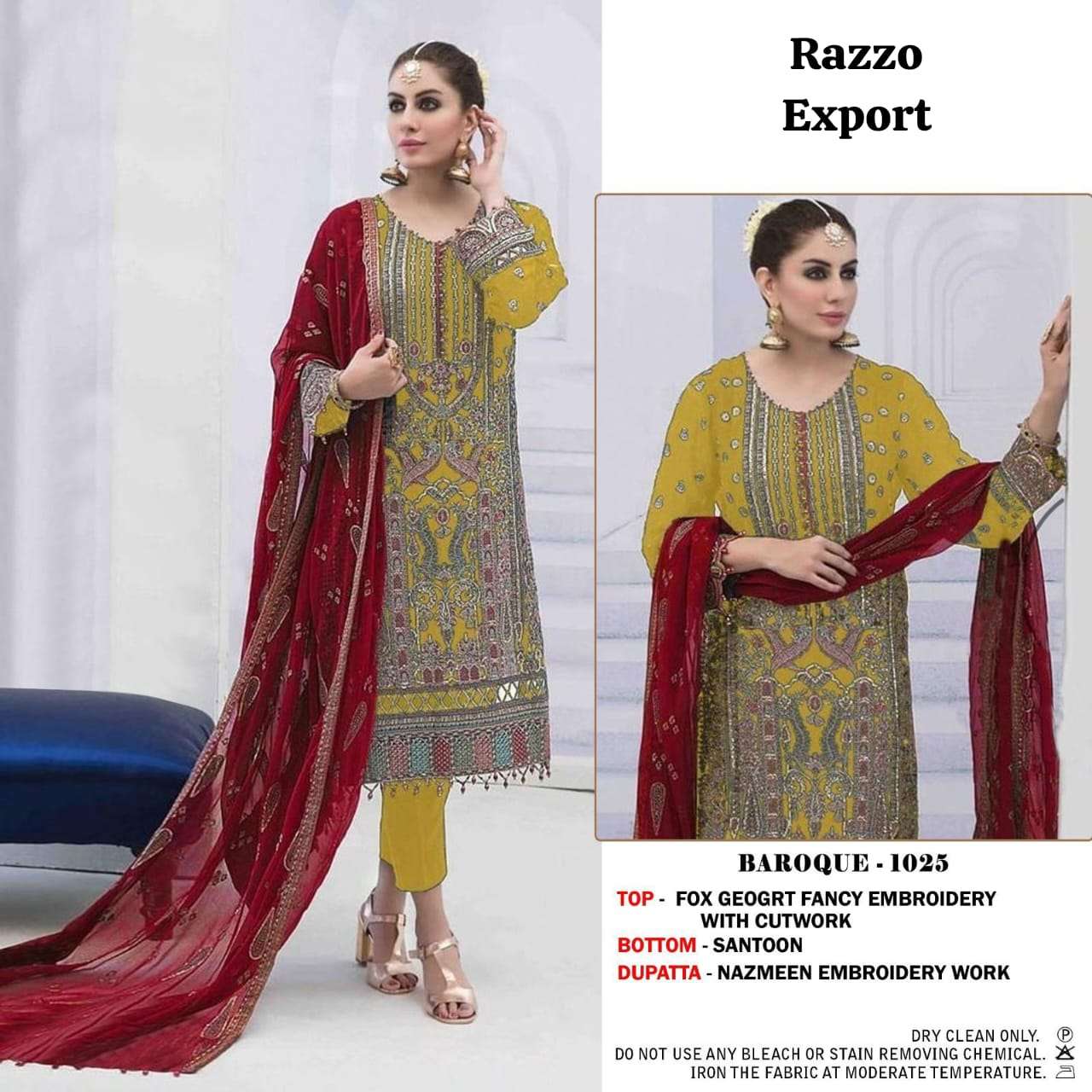 RAZZO EXPORTS HIT DESIGN 1205 BY ASLIWHOLESALE GEORGETTE PAKISTANI DRESS