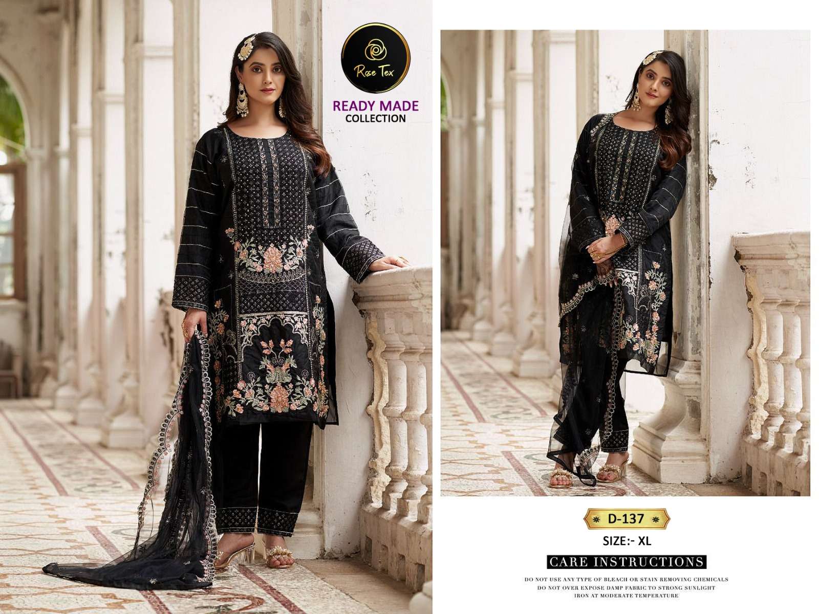 ROSE TEX 137 BY ASLIWHOLESALE DESIGNER ORGANZA PAKISTANI DRESSES