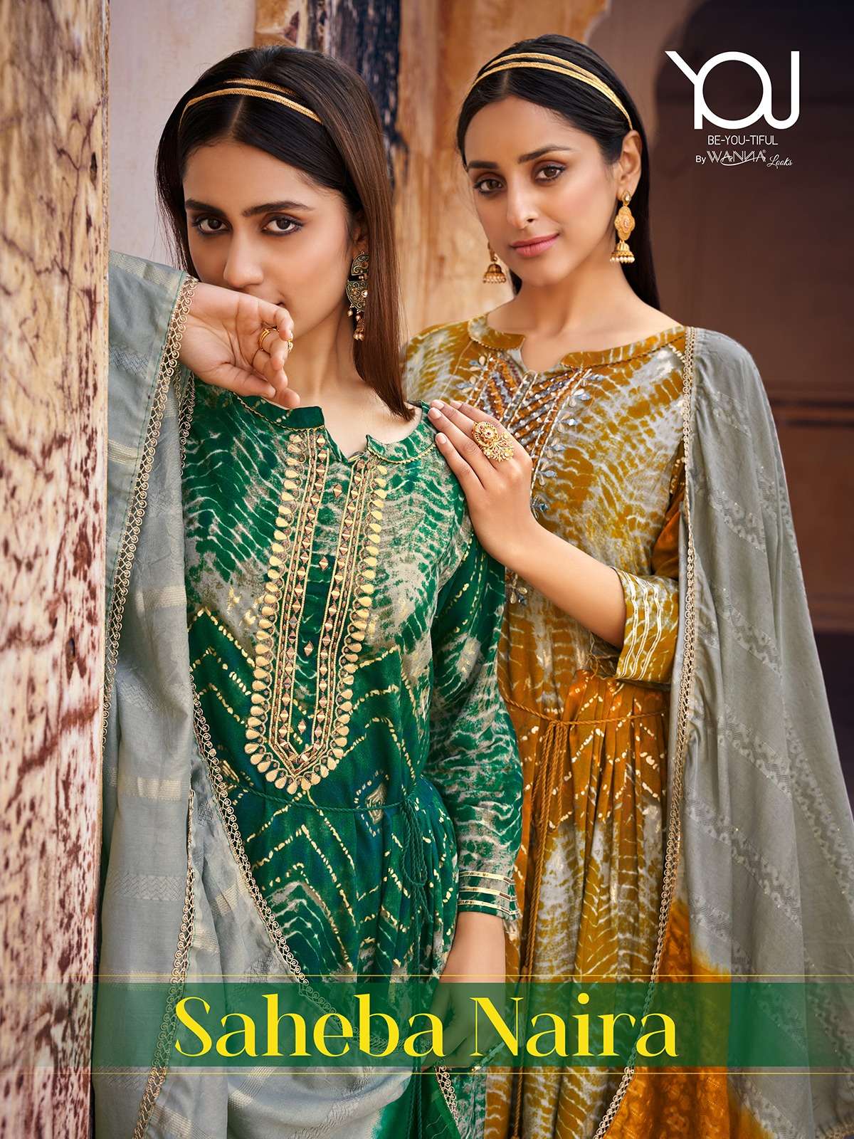 SAHEBA NAIRA BY YOU 4001 TO 4006 SERIES RAYON SLUB STITCHED DRESSES