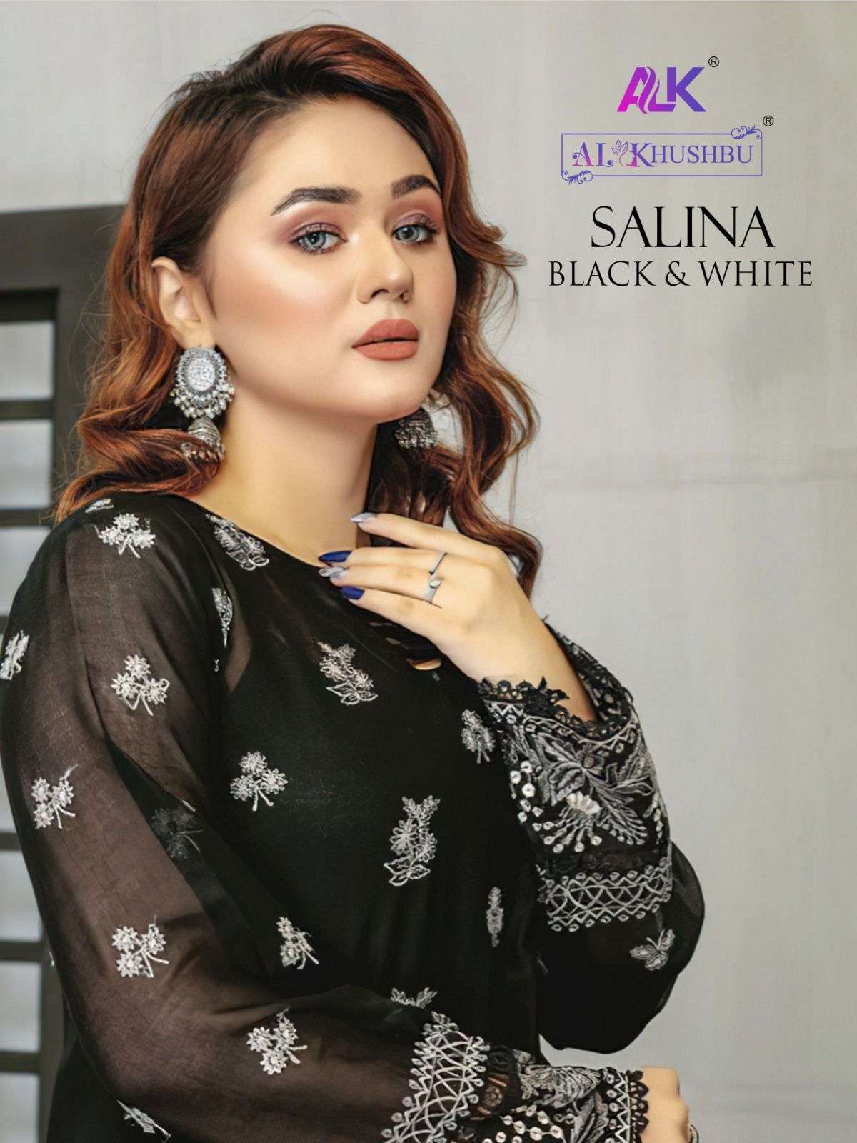 SALINA BLACK AND WHITE BY AL KHUSHBU 5023 TO 5025 SERIES COTTON DRESSES