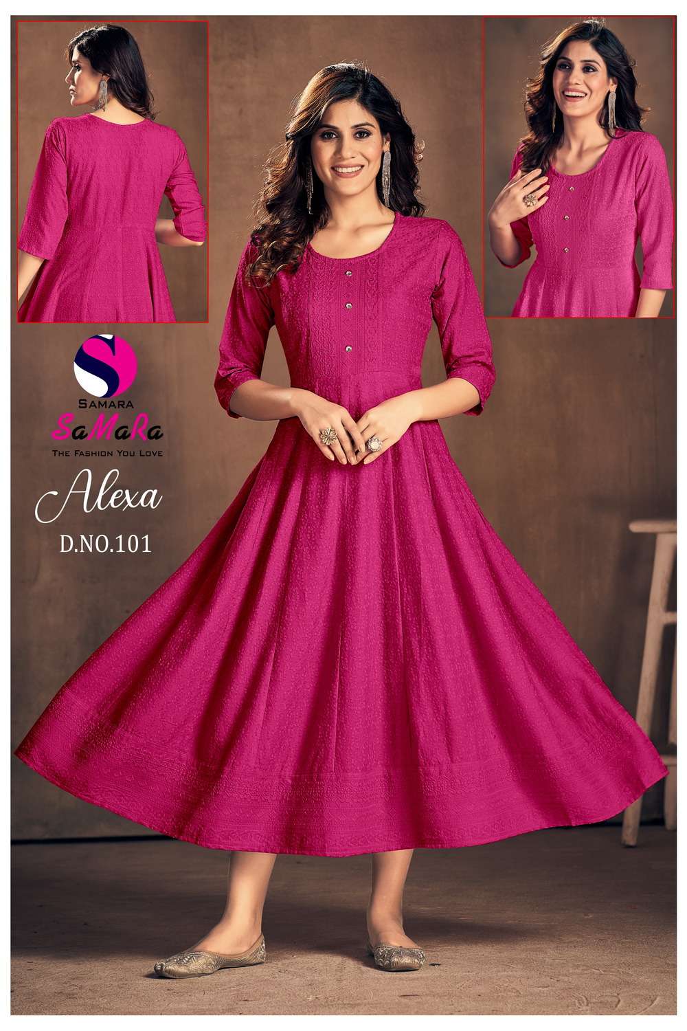 SAMARA ALEXA BY ASLIWHOLESALE DESIGNER RAYON SCHIFFLI WORK KURTIS