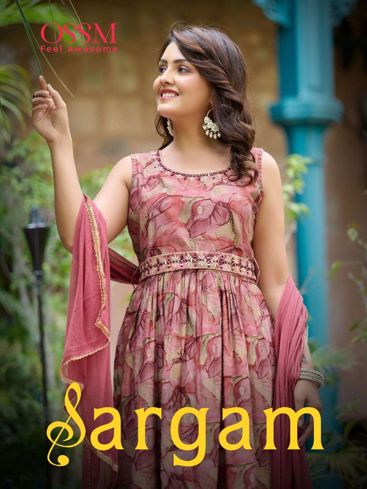 SARGAM BY OSSM 101 TO 106 SERIES CHANDERI EMBROIDERY STITCHED DRESSES