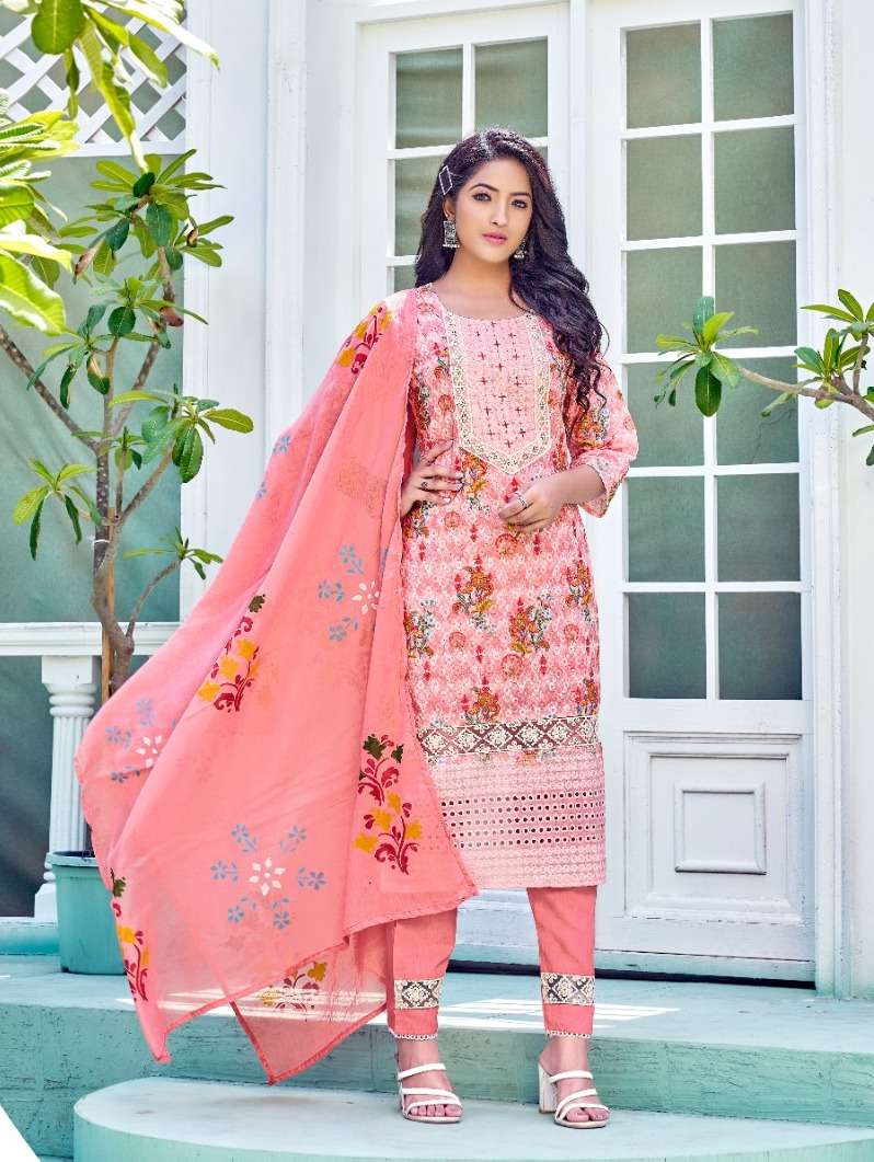 SASSY BY MAYUR 101 TO 106 SERIES COTTON EMBROIDERY STICHED DRESSES