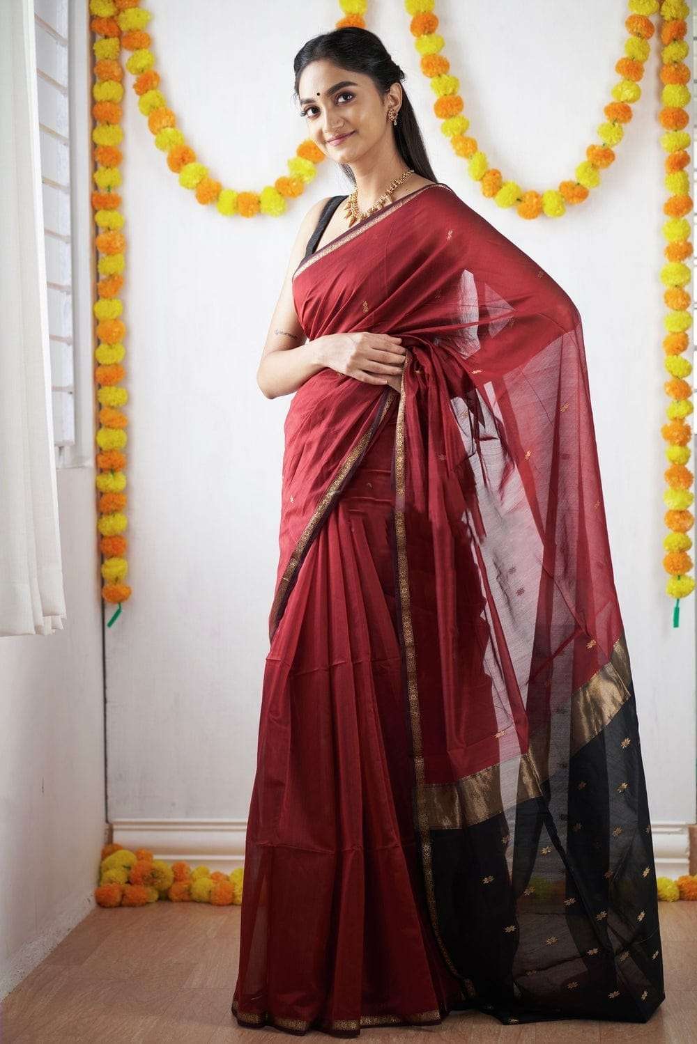 SC 126 RED BY ASLIWHOLESALE DESIGNER SOFT COTTON SILK SAREES