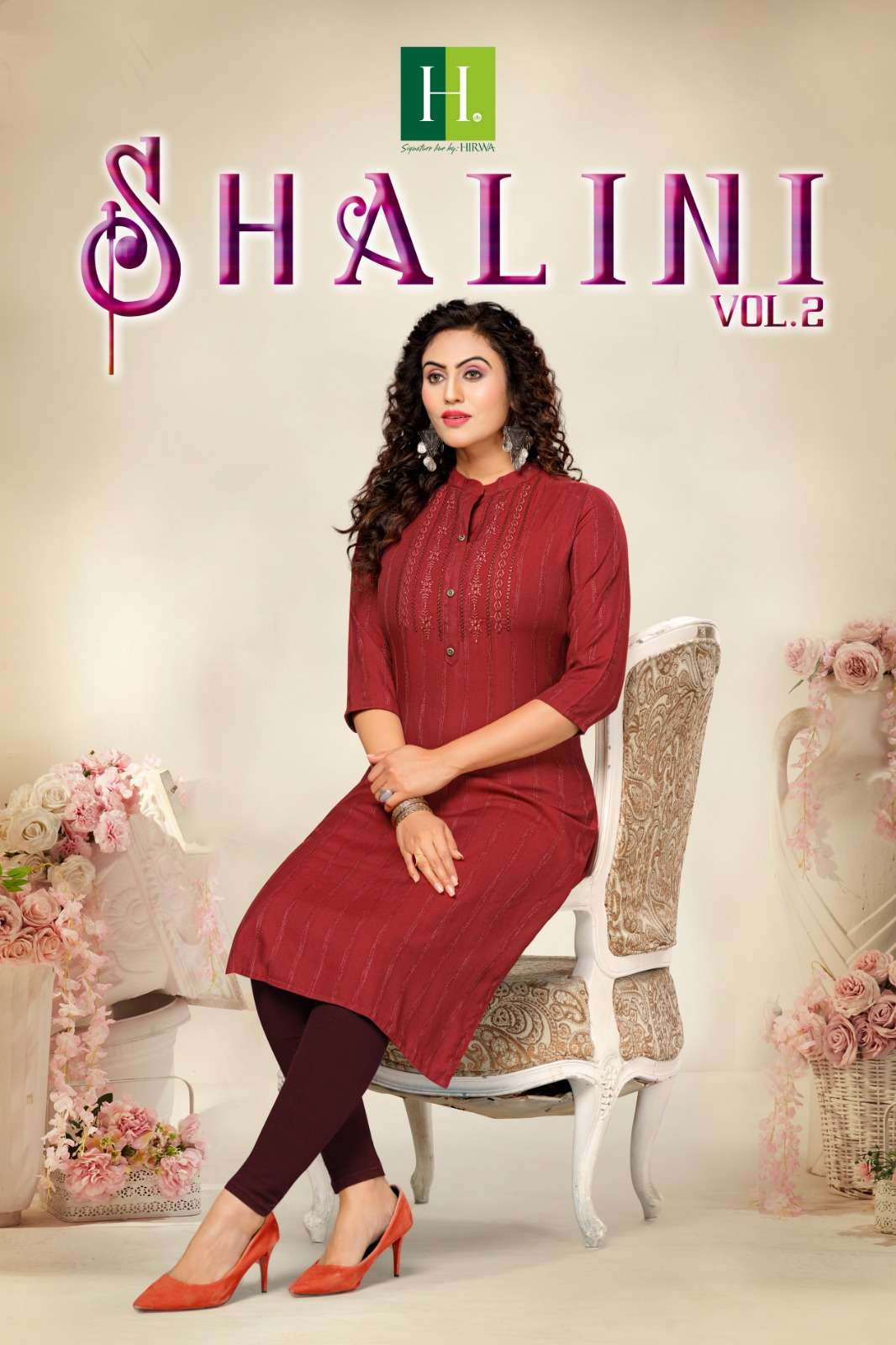 SHALINI VOL-2 BY H DOT 101 TO 108 SERIES RAYON EMBROIDERY KURTIS