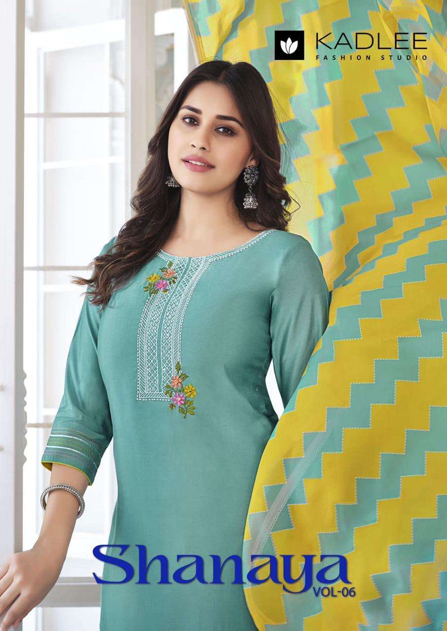 SHANAYA VOL-6 BY KADLEE 5031 TO 5036 SERIES EMBROIDERED RAYON KURTIS