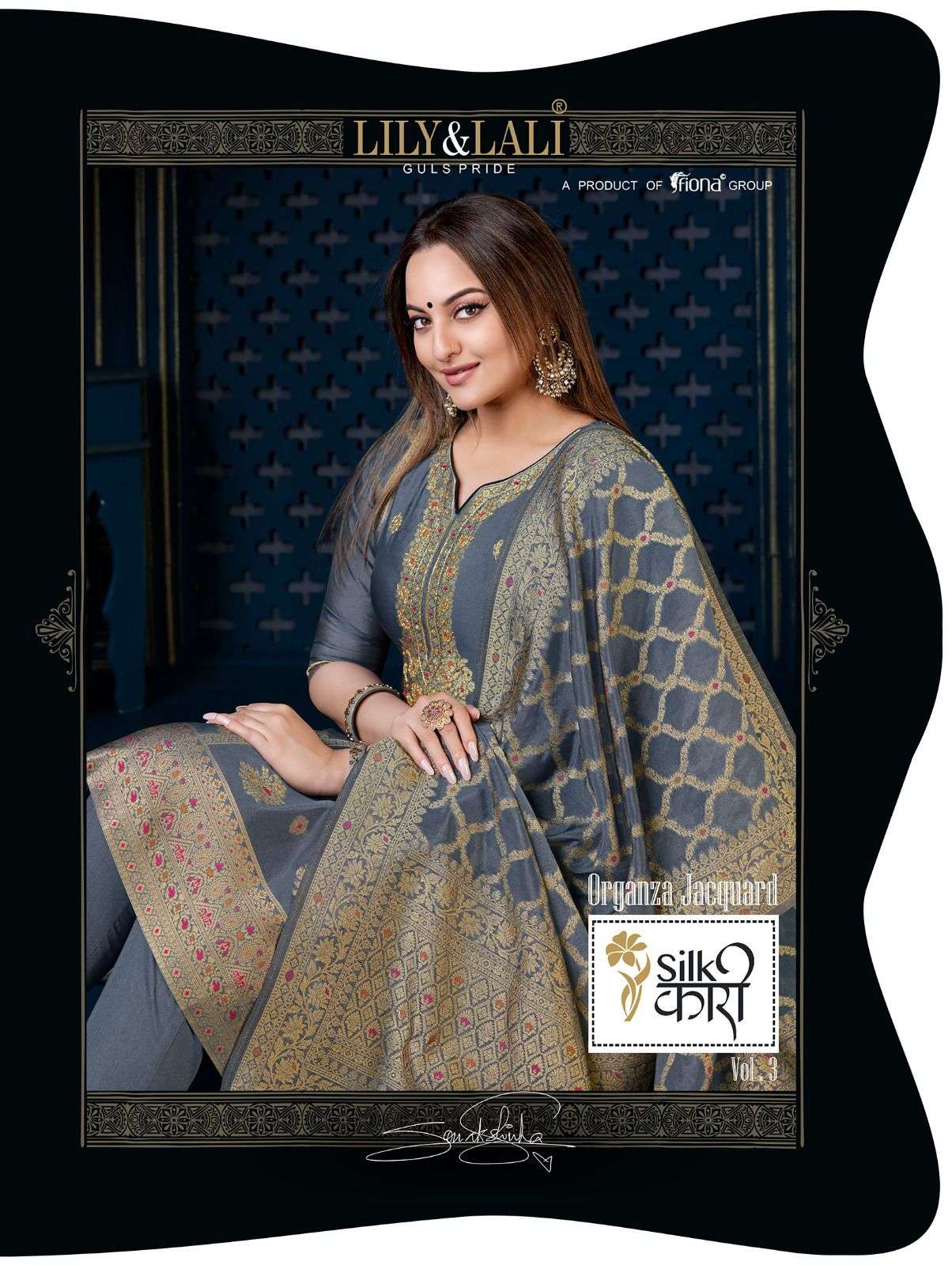 SILK KARI VOL-3 BY LILY AND LALI 12401 TO 12408 SERIES VISCOSE JACQUARD DRESSES