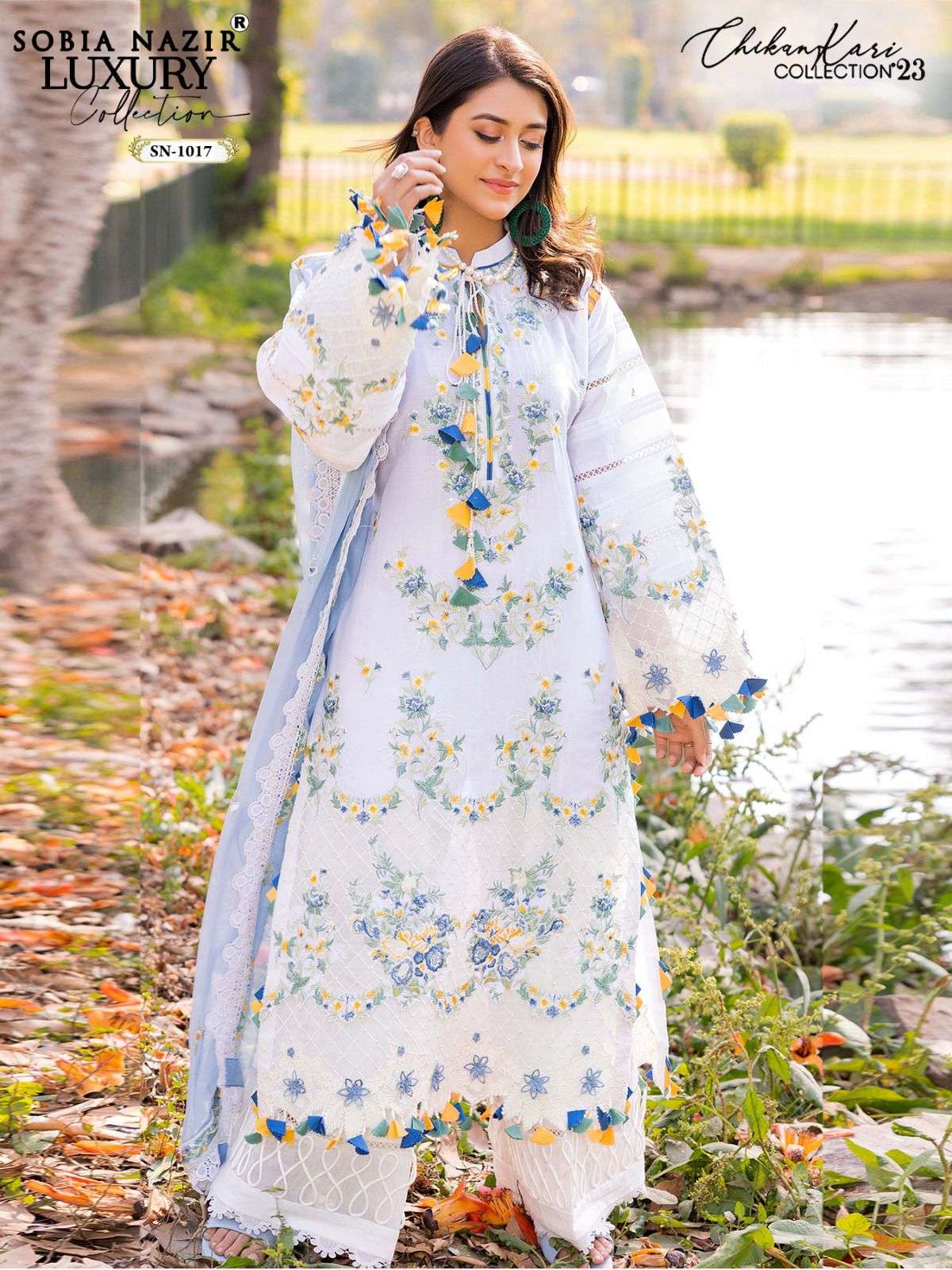 SOBIA NAZIR SN-1017 BY ASLIWHOLESALE LAWN COTTON PAKISTANI DRESSES